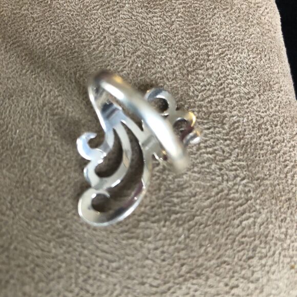 Stunning vintage Sterling.925 Italy Modernist Swirl abstract ring band Sz 6 - Picture 3 of 6